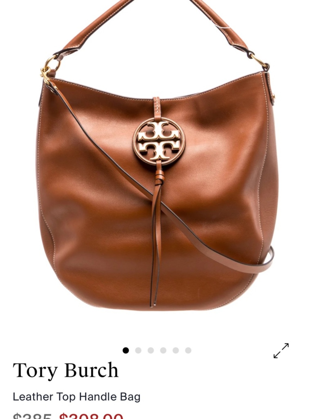 Tory Burch Brown Leather Hobo Bag - Picture 5 of 5